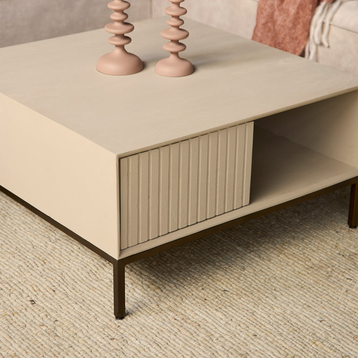 Vierkante salontafel Madison Zand Mangohout 80 cm