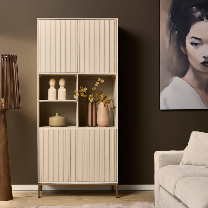 Vakkenkast Madison Zand Mangohout 90 cm