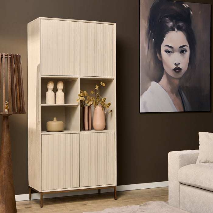 Vakkenkast Madison Zand Mangohout 90 cm