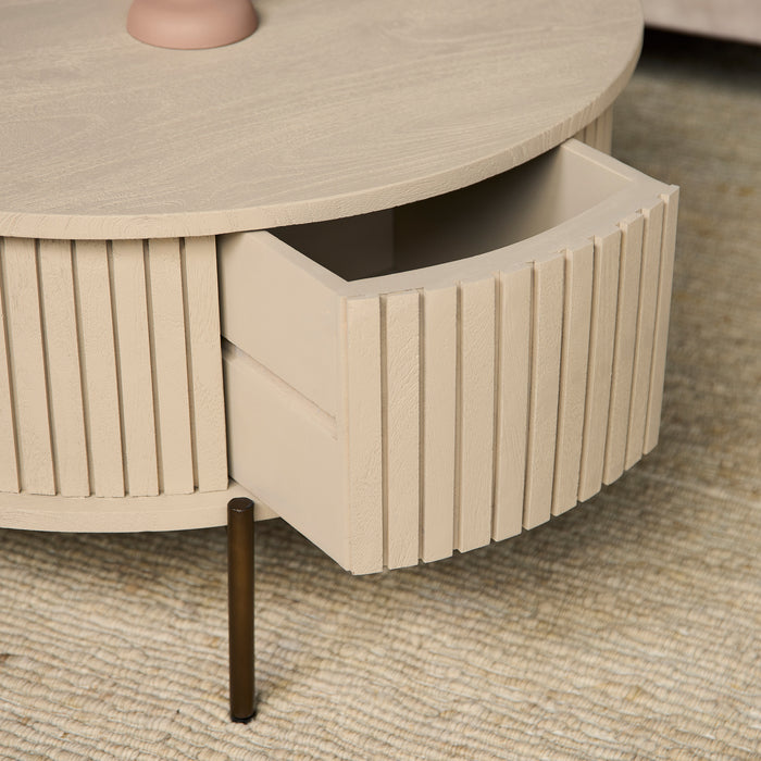 Ronde salontafel Madison Zand Mangohout 80 cm