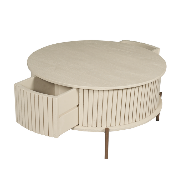Ronde salontafel Madison Zand Mangohout 80 cm