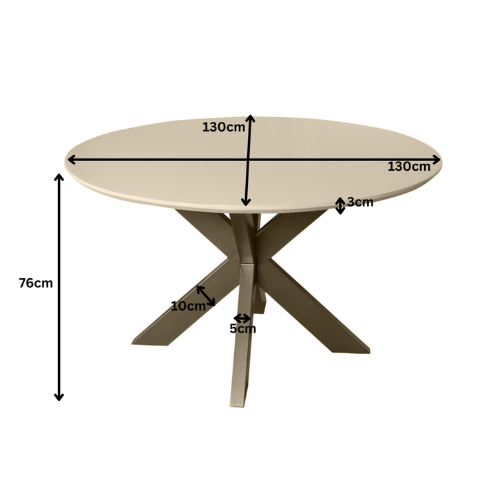 Ronde eettafel Madison Zand Mangohout 130 cm