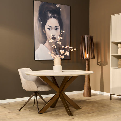 Ronde eettafel Madison Zand Mangohout 130 cm