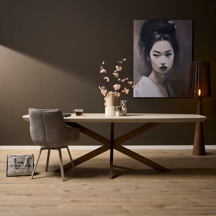 Deens ovale eettafel Madison Zand Mangohout 240 cm