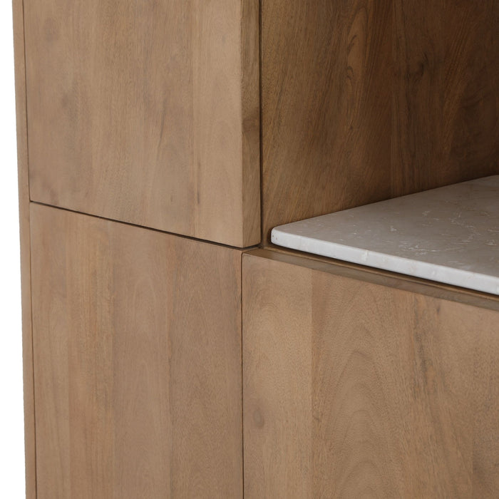 Inglegplank Vakkenkast Dallas Beige Marmer Set van 2