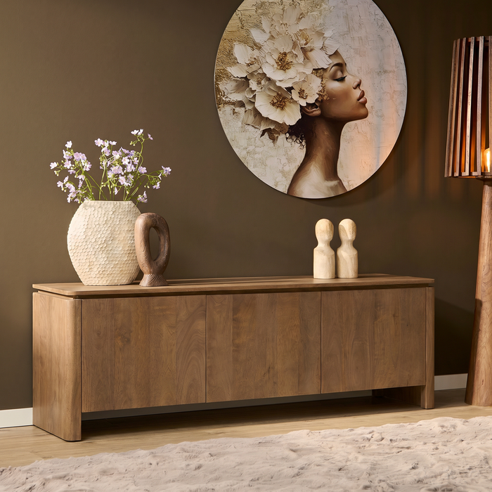 Tv meubel Dallas Naturel Mangohout 165 cm