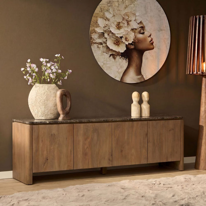 Tv meubel Dallas Naturel Mangohout 210 cm