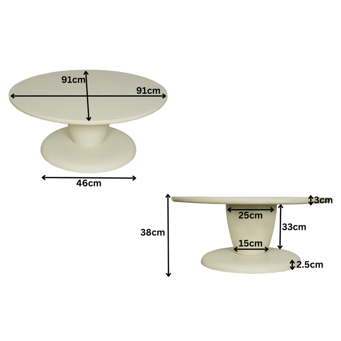 Salontafel Mabel Zand Mangohout 90 cm