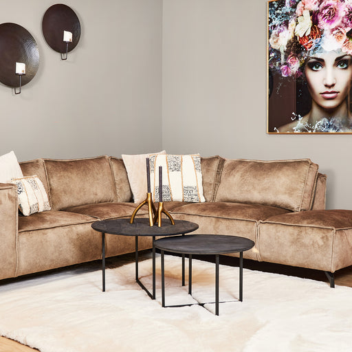 Salontafel set Arlington Zwart Mangohout 70 cm