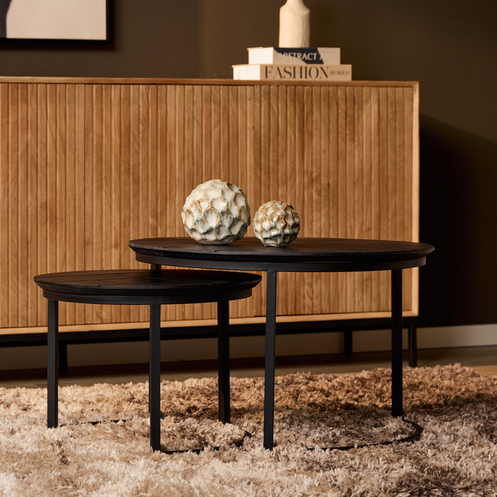 Salontafel set Otik Zwart Eikenhout 70 cm