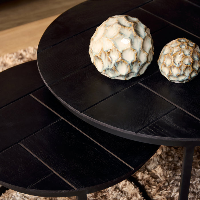 Salontafel set Otik Zwart Eikenhout 70 cm