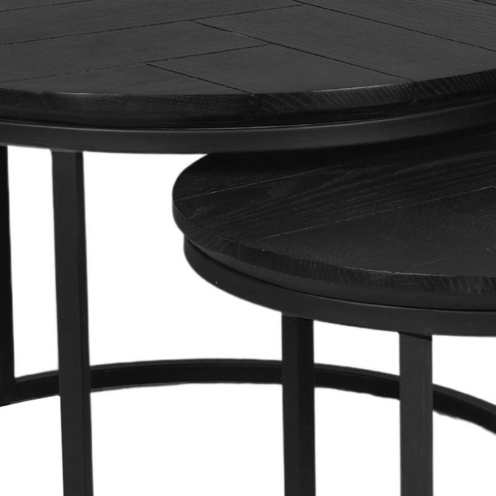 Salontafel set Otik Zwart Eikenhout 70 cm