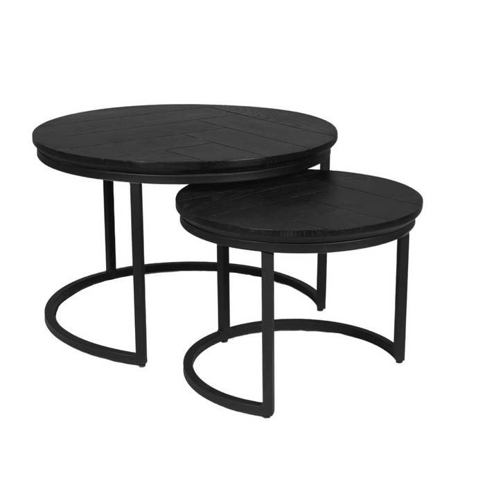 Salontafel set Otik Zwart Eikenhout 70 cm