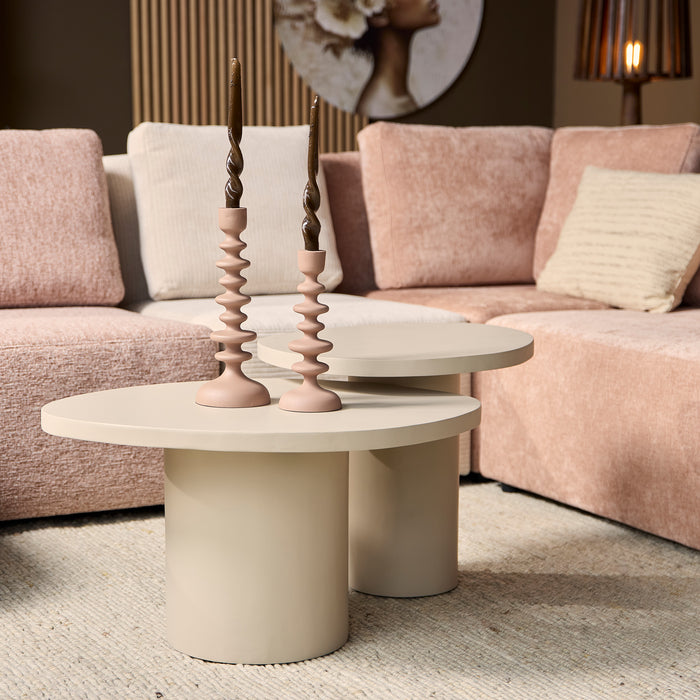 Salontafel set Mirre Zand Mangohout 70 cm