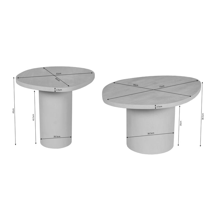 Salontafel set Mirre Zand Mangohout 70 cm
