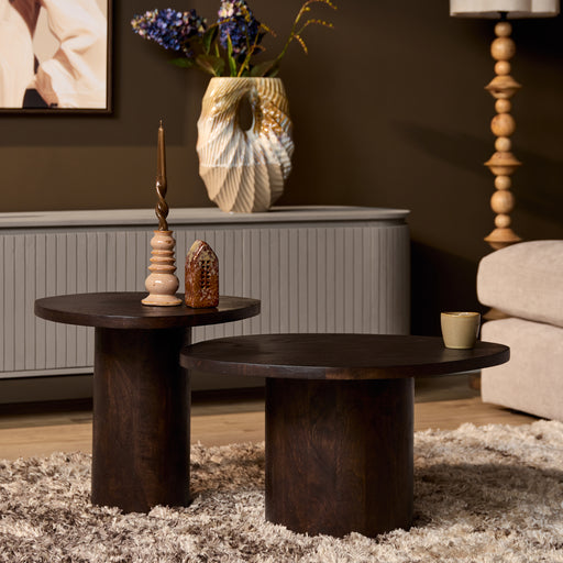 Salontafel set Mirre Bruin Mangohout 70 cm