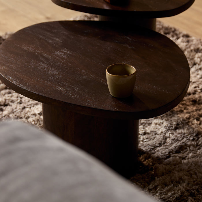 Salontafel set Mirre Bruin Mangohout 70 cm