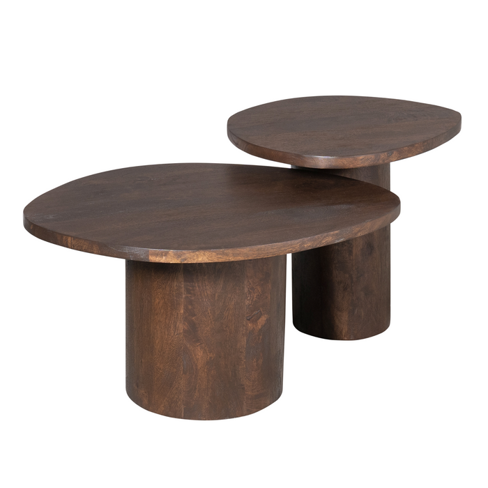 Salontafel set Mirre Bruin Mangohout 70 cm