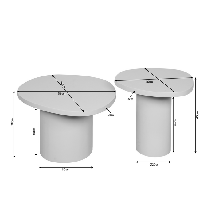 Salontafel set Mirre Bruin Mangohout 70 cm