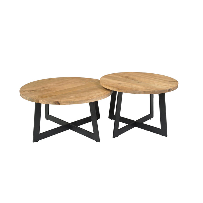 Salontafel set Atlanta Naturel Mangohout 70 cm