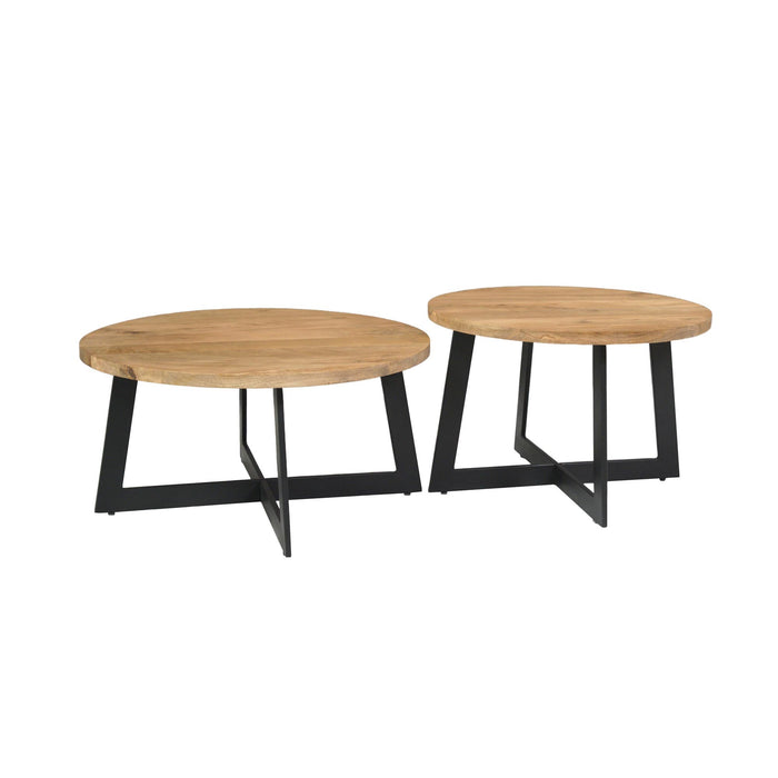 Salontafel set Atlanta Naturel Mangohout 70 cm