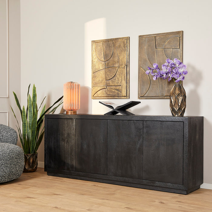 Dressoir Brussel  Zwart Mangohout 200 cm