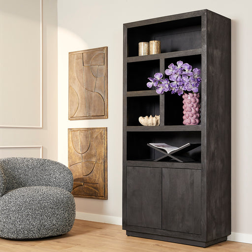 Vakkenkast Brussel Zwart Mangohout 90 cm
