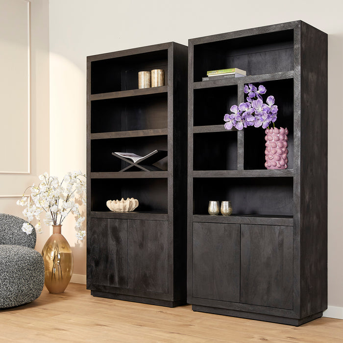 Vakkenkast Brussel Zwart Mangohout 90 cm