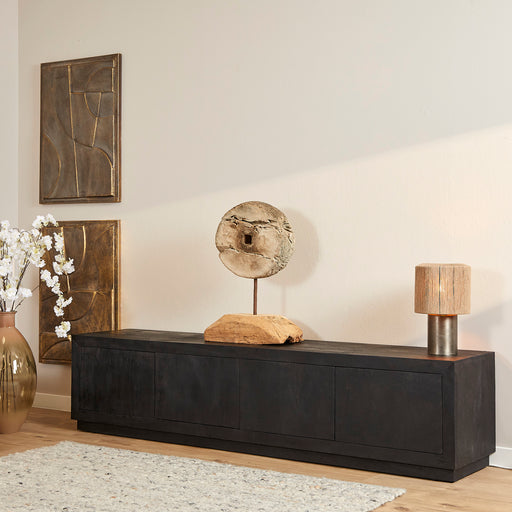 Tv meubel Brussel Zwart Mangohout 200 cm