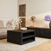 Vierkante salontafel Brussel Zwart Mangohout 80 cm