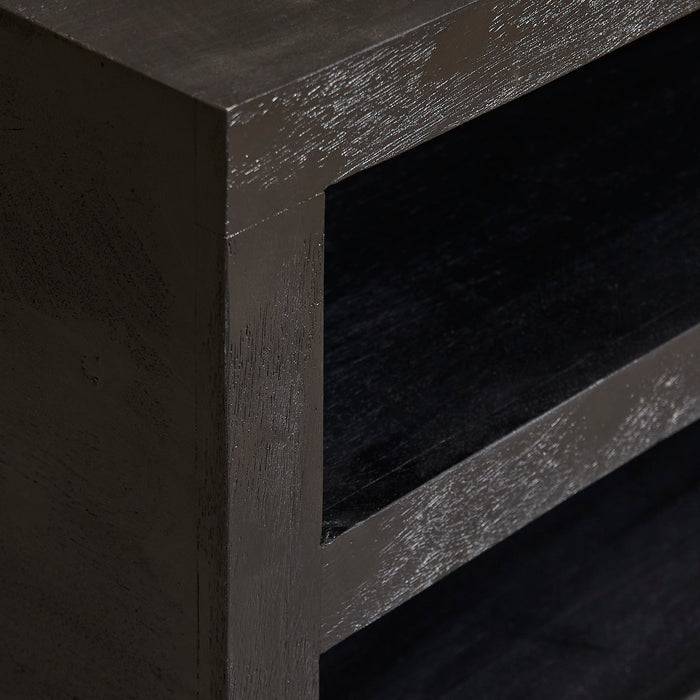 Vierkante salontafel Brussel Zwart Mangohout 80 cm