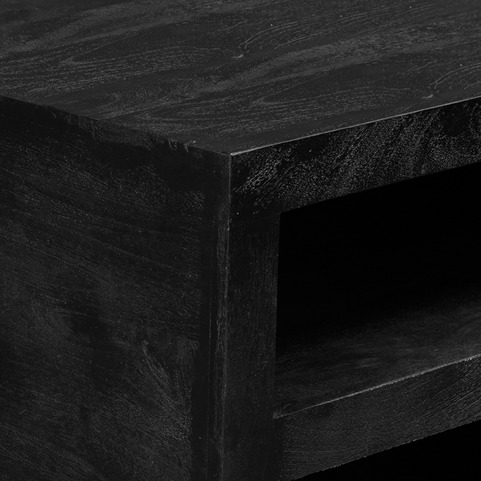 Vierkante salontafel Brussel Zwart Mangohout 80 cm