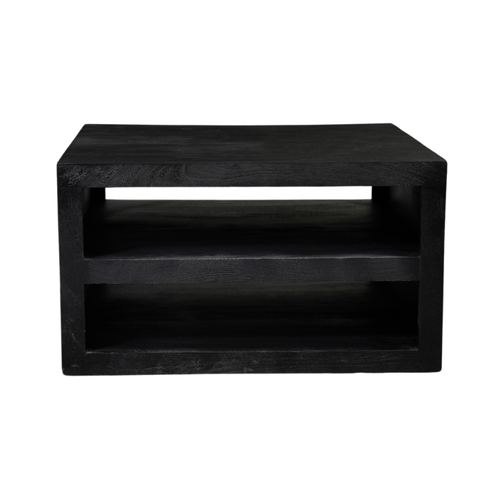 Vierkante salontafel Brussel Zwart Mangohout 80 cm