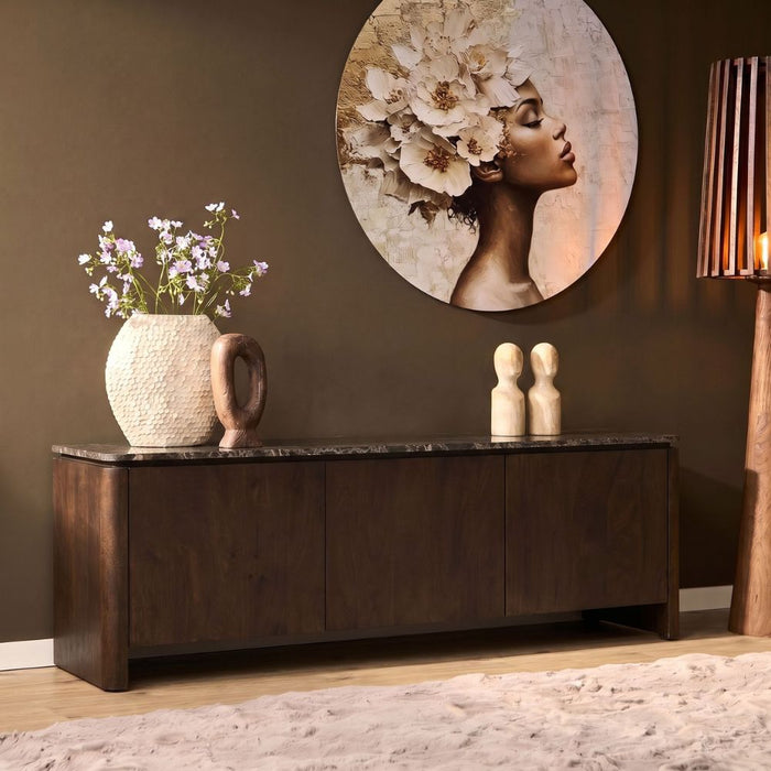 Tv meubel Dallas  Bruin Mangohout 165 cm