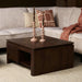 Vierkante Salontafel Dallas Bruin Mangohout 80 cm