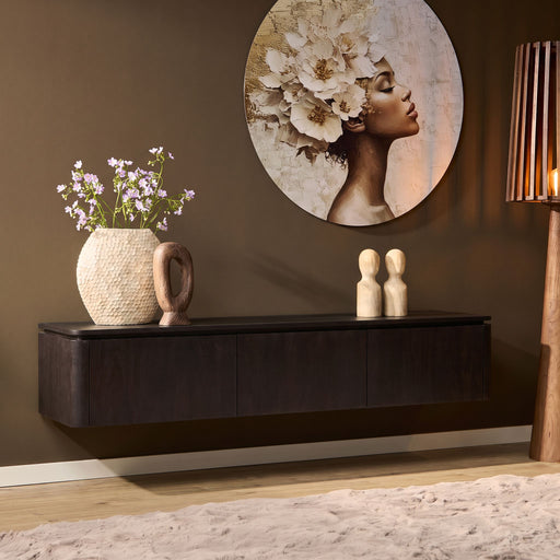 Zwevend tv meubel Dallas Bruin Mangohout 165 cm