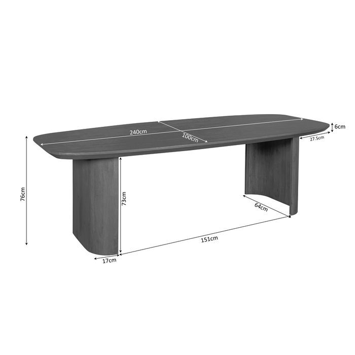 Eettafel Maré Bruin Mangohout 240 cm
