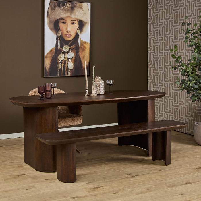 Eetkamerbank Maré Bruin Mangohout 180 cm