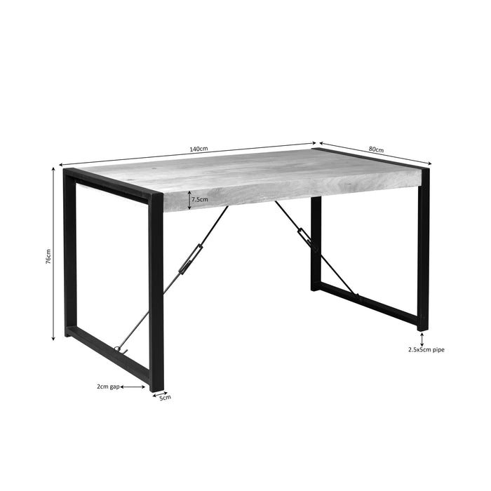 Rechthoekige eettafel Britt Naturel Mangohout 160 cm