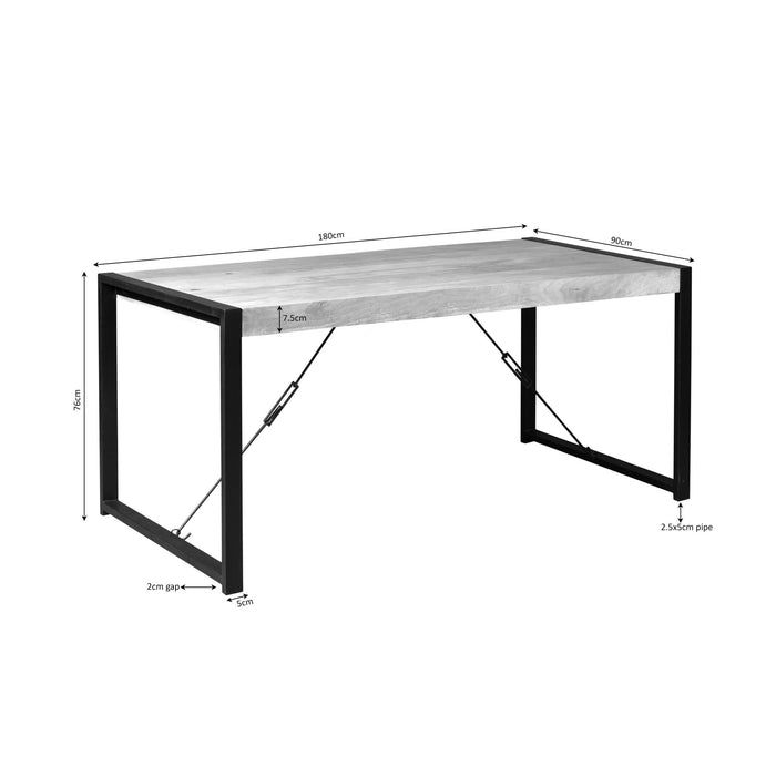 Rechthoekige eettafel Britt Naturel Mangohout 180 cm