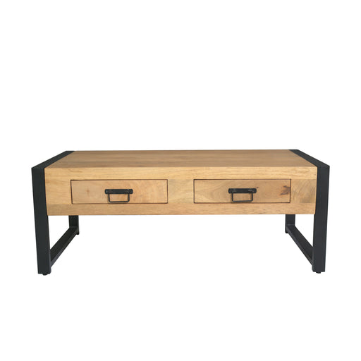 Salontafel Britt met twee lades Naturel Mangohout 120 cm