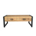 Salontafel Britt met twee lades Naturel Mangohout 120 cm