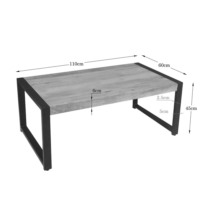 Salontafel Britt  Naturel Mangohout  110 cm