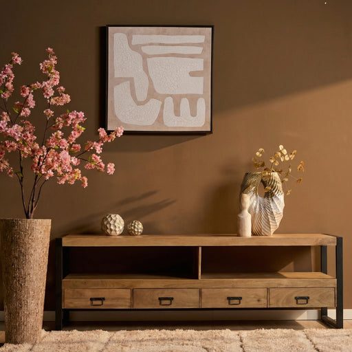 Tv meubel Britt Naturel Mangohout 220 cm