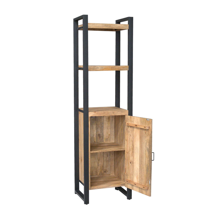 Boekenkast Britt met deur Naturel Mangohout 55 cm