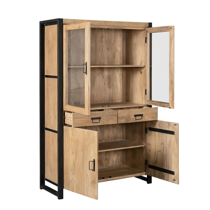 Vitrinekast Britt Naturel Mangohout  115 cm