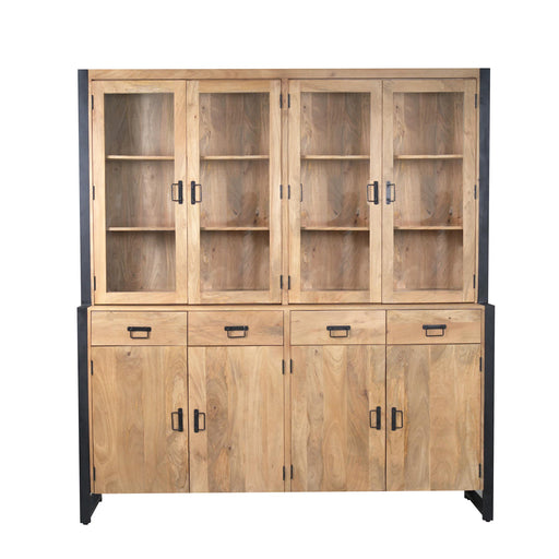Vitrinekast Britt XXL Naturel Mangohout  200 cm