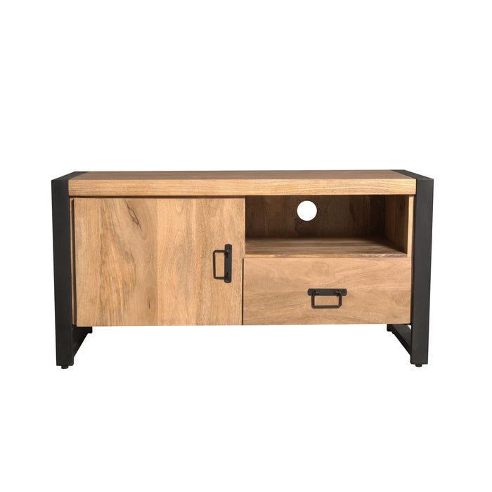 Tv meubel Britt met deur en open vak Naturel Mangohout  110 cm