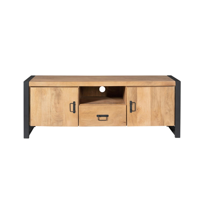 Tv meubel Britt met deuren en lade Naturel Mangohout  150 cm