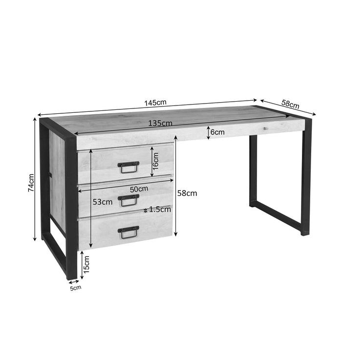 Bureau Britt Naturel Mangohout  145 cm